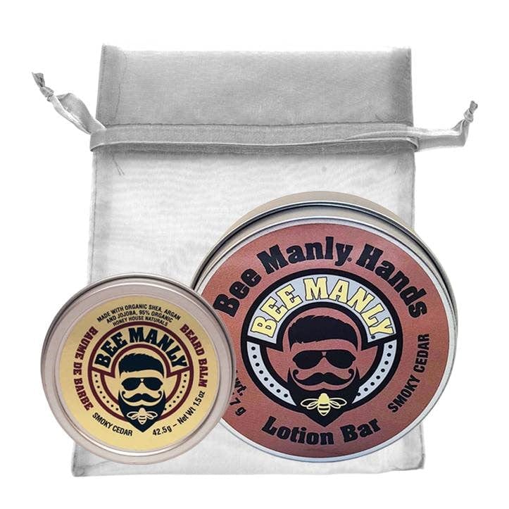 Honey House Naturals Smokey Cedar Bee Manly Hands & Balm Gift Set 2-Piece