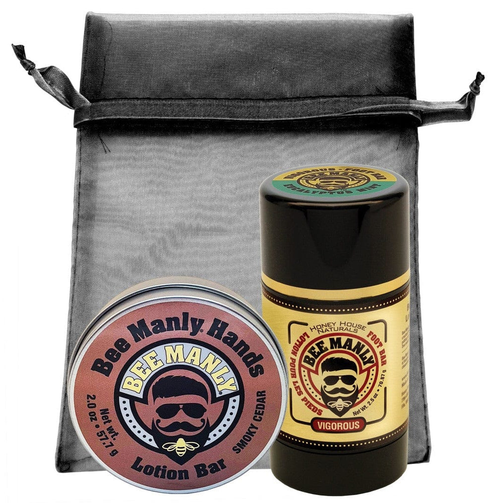 Honey House Naturals Smoky Cedar/Vigorous Bee Manly Hands & Feet Lotion Gift Set