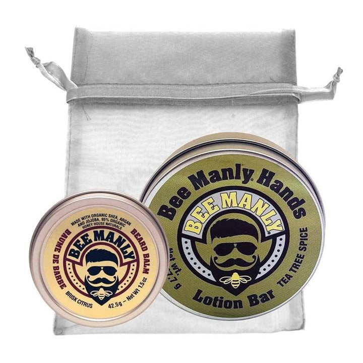 Honey House Naturals Tea Tree Spice Bee Manly Hands & Balm Gift Set 2-Piece
